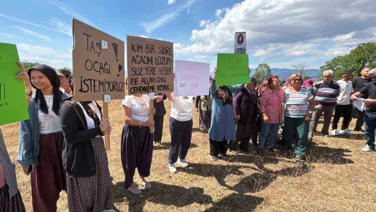 Bolu'da Köylüler Taş Ocağına Karşı Eylem Yaptı