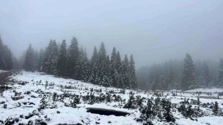 Bolu'nun Yüksekleri Beyaz Örtüyle Kaplandı