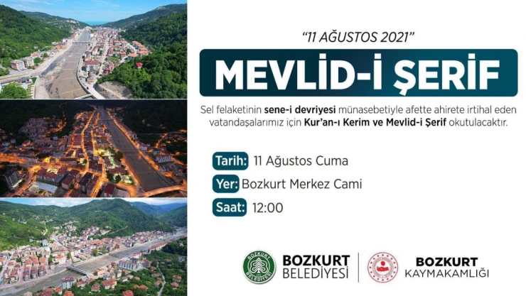 Bozkurt'ta Mevlid-i Şerif okutulacak