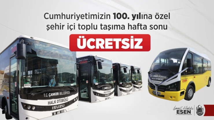 Çankırı'da toplu ulaşım ücretsiz olacak