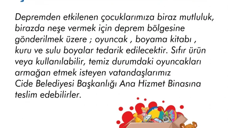 Cide oyuncak kampanyası başlattı