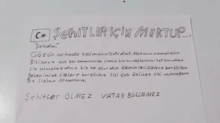 Çocuklardan Mehmetçiğe Mektup