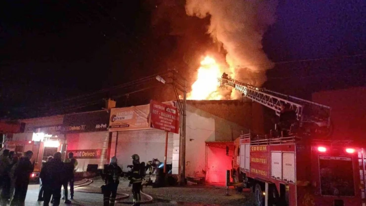 Lastik Tamirhanesinde Yangın