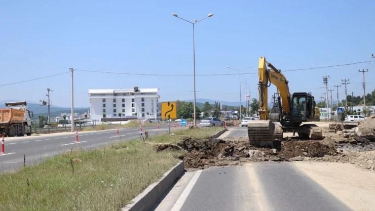 D-100 kara yolunda onarım çalışması başlatıldı