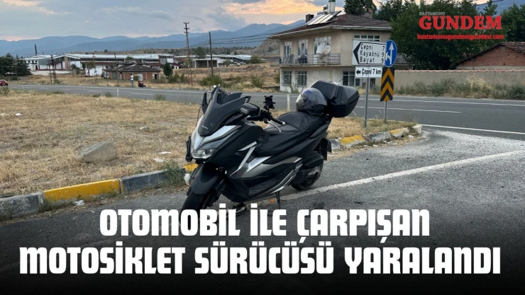 D100'da Otomobil İle Çarpışan Motosiklet Sürücüsü Yaralandı