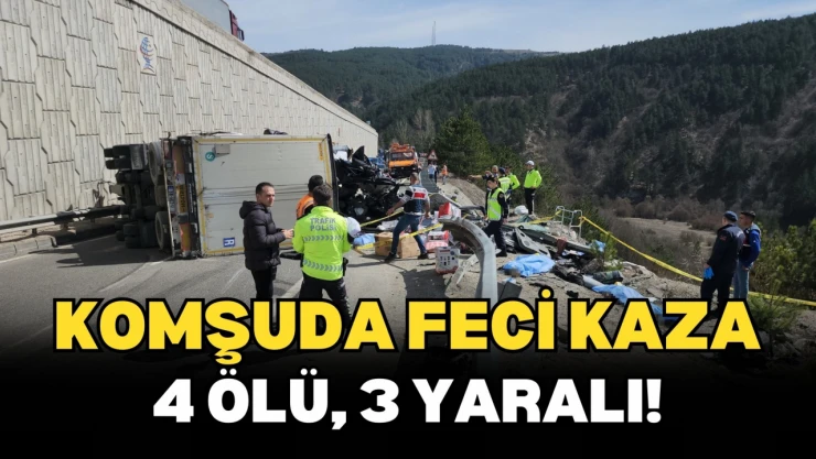 D100'de Tır Arızalanan Aracın Üzerine Devrildi: 4 Ölü, 2'si Polis 3 Yaralı