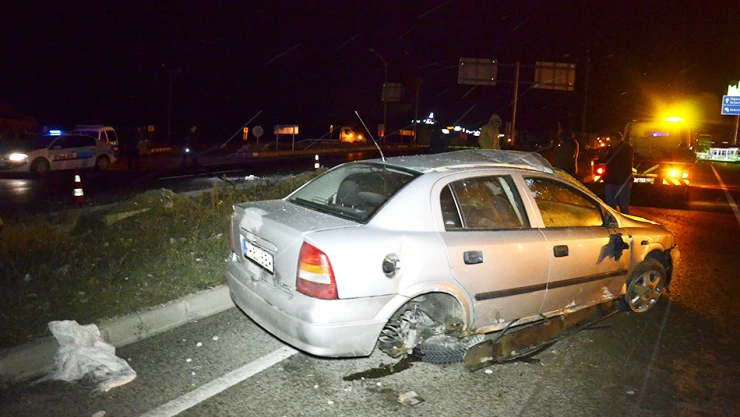 Defalarca takla atan araçtan yaralı kurtuldu