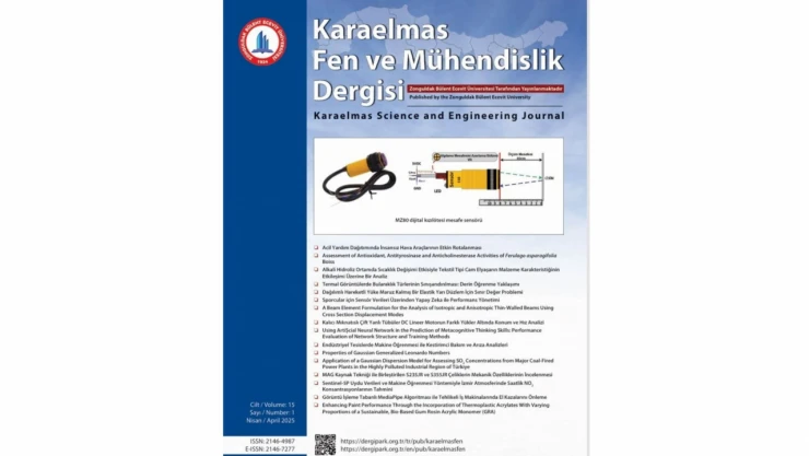 Fen Ve Mühendislik Dergisi'nin 2025 Yılı 1. Sayısı Yayımlandı