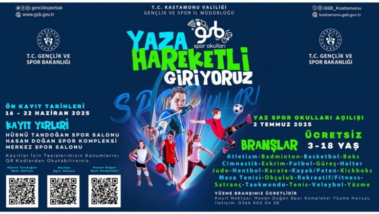 GSB Spor Okulları kayıtları Başlıyor