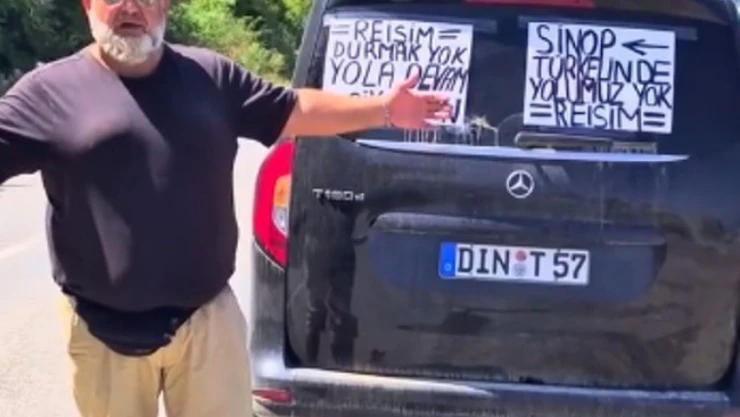 Gurbetçiden Dikkat Çeken Eylem