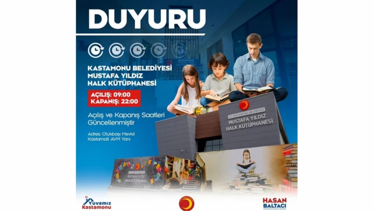 Halk Kütüphanesi'nin Çalışma Saatleri Güncellendi