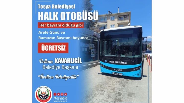 Halk Otobüsü Bayramda Ücretsiz