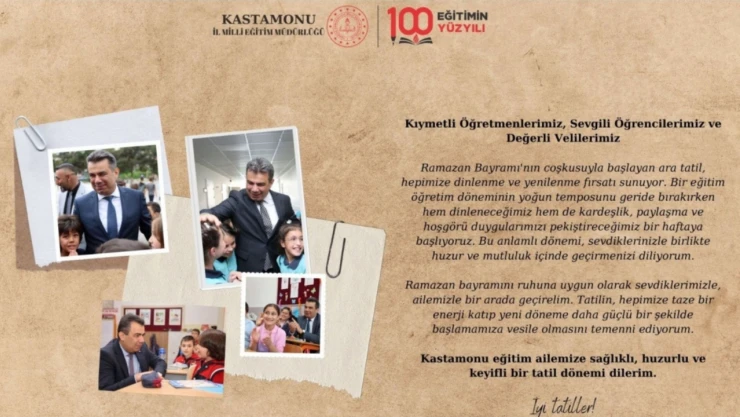 Hasan Gümüş'ten Ara Tatil Mesajı