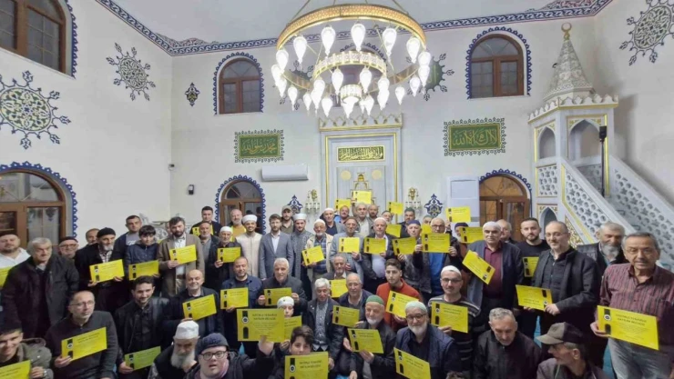 Hatimle Teravihe Katılan Cemaate Başarı Belgesi