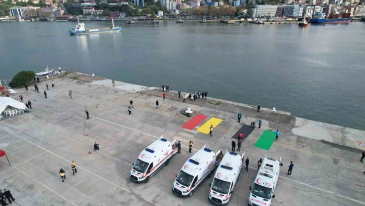 Zonguldak'ta Gemi Kazası Tatbikatı Düzenlendi