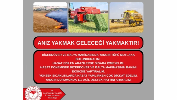 İl Tarım ve Orman Müdürlüğü'nden Hasat Sezonu İçin Yangın Uyarısı