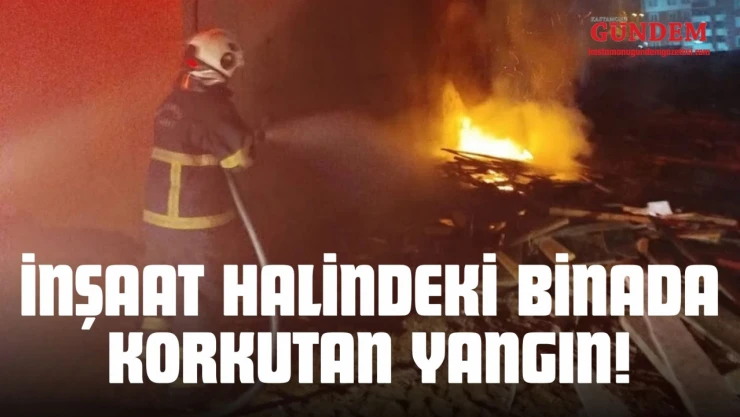 İnşaat Halindeki Binada Korkutan Yangın!