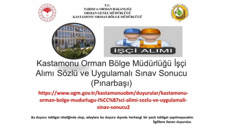 İşçi Alımına İlişkin Duyuru Yapıldı