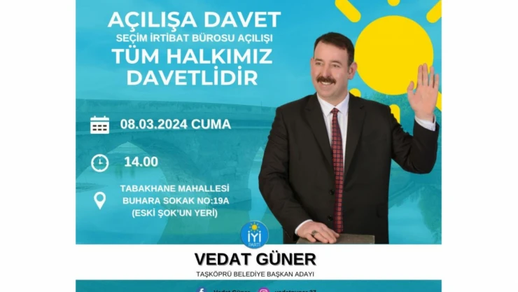 İYİ Parti Taşköprü'de Seçim Bürosunu Açacak