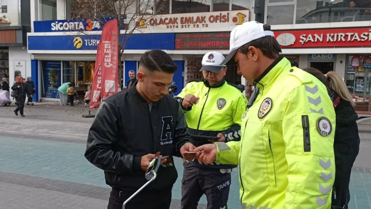 Kapalı Caddeye Motosikletle Girenlere Ceza Kesildi