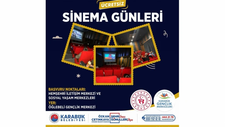 Karabük Belediyesi'nden Ücretsiz Sinema Günleri
