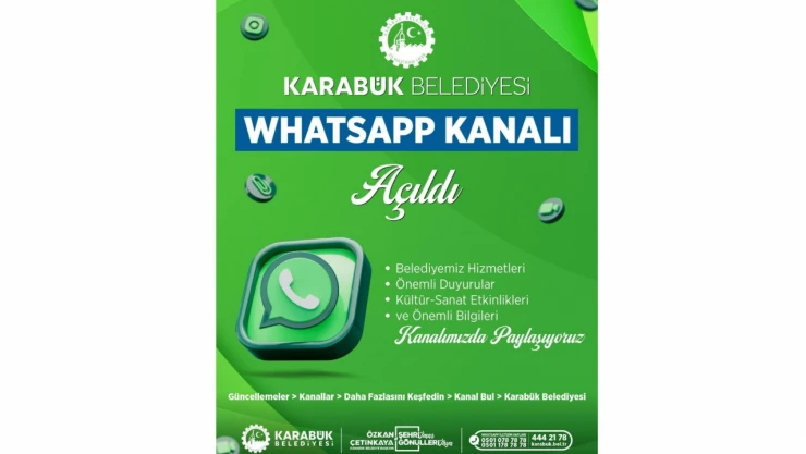Karabük Belediyesi'nin WhatsApp Kanalı Açıldı