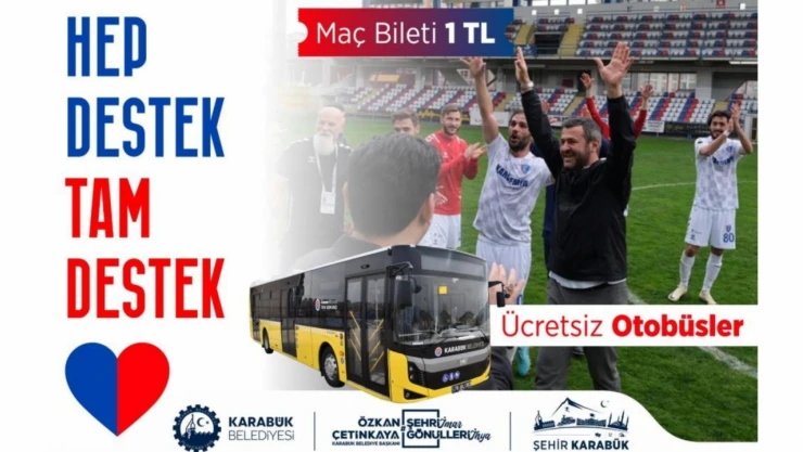 Karabük Belediyesi, Ücretsiz Otobüslerle Taraftarları Stadyuma Davet Ediyor