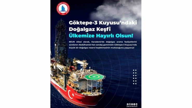 Karadeniz'deki Doğalgaz Keşfine BEUN'dan Destek Mesajı