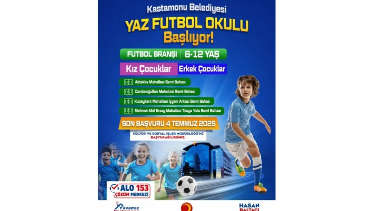 Kastamonu Belediyesi Yaz Futbol Okulu Kayıtları Başladı
