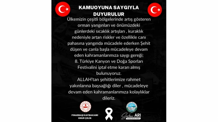 Kastamonu'da 8. Kanyon Ve Doğa Sporları Festivali İptal Edildi