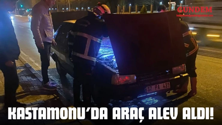 Kastamonu'da Araç Alev Aldı!