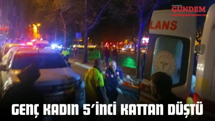 Kastamonu'da Genç Kadın 5'inci Kattan Düştü