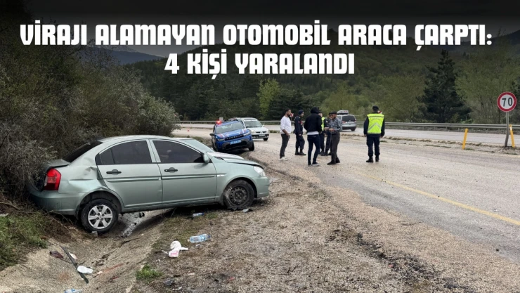 Kastamonu'da Virajı Alamayan Otomobil Araca Çarptı: 4 Kişi Yaralandı