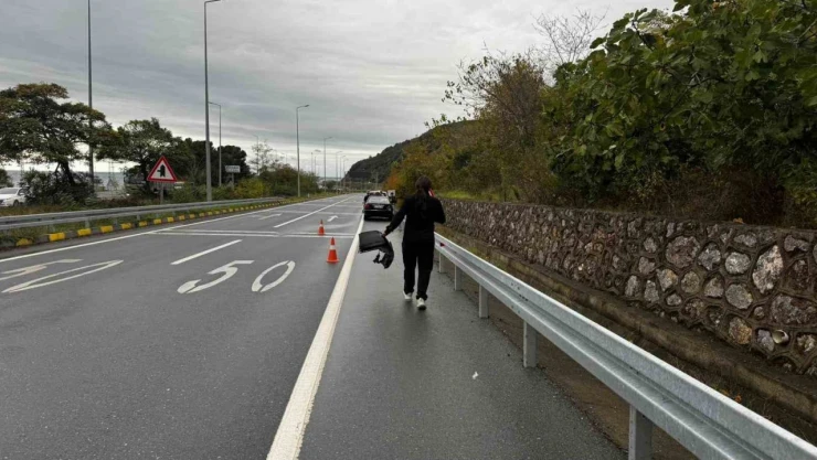 Bariyere Çarparak Durabildi!