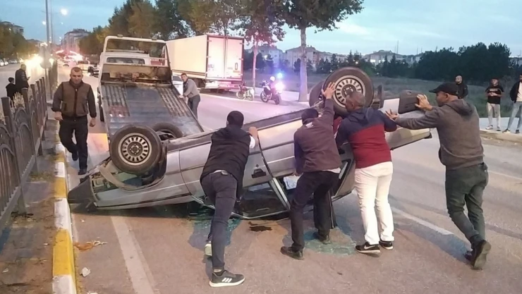 Kontrolden çıkan otomobil takla attı: 1 yaralı