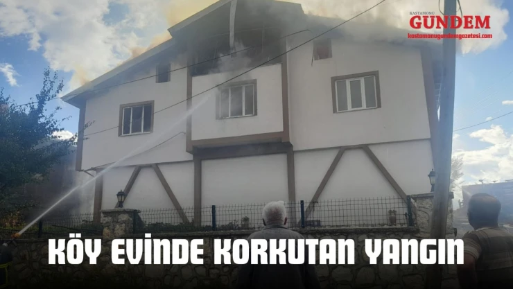 Köy Evinde Korkutan Yangın