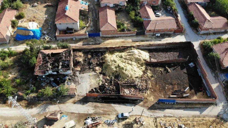 Çorum'da Mandıra Yangını: Ev, Ahır ve Samanlık Kül Oldu