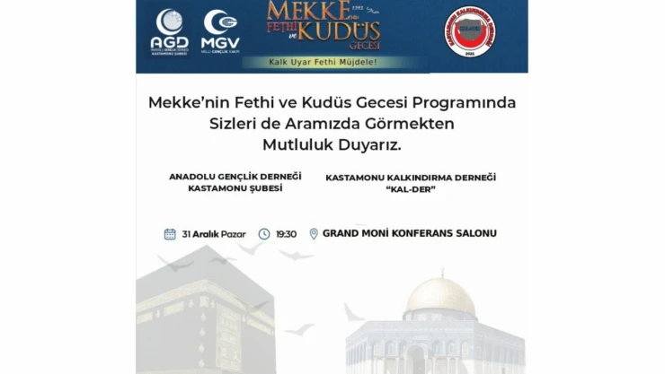 Mekke'nin Fethi Ve Kudüs Gecesi Düzenlenecek