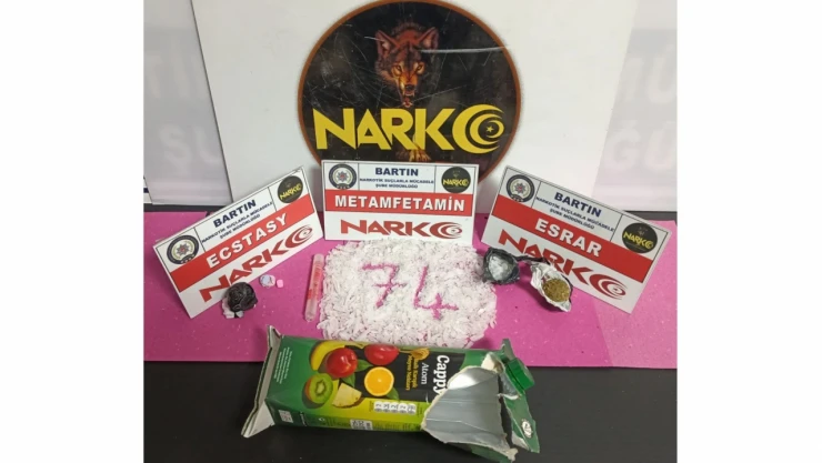 Meyve suyu kutusundan uyuşturucu madde çıktı