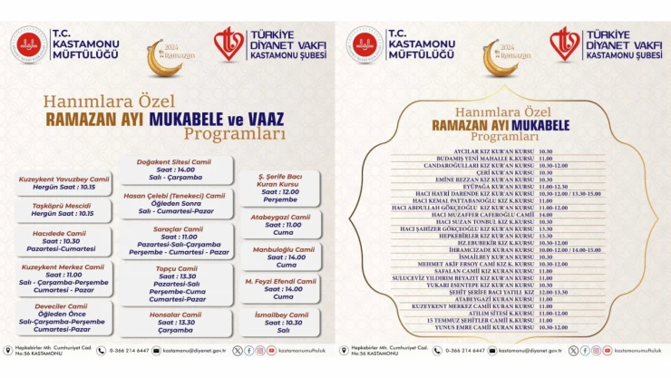 Mukabele ve Vaaz Programı Düzenlenecek