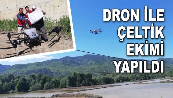 O İlçede Dron İle Çeltik Ekimi Yapıldı