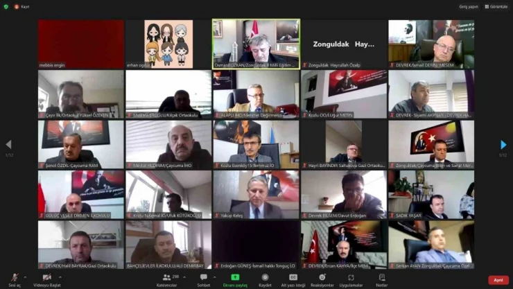 Okul ve Kurum Müdürleri Çevrimiçi Toplantı Yaptı
