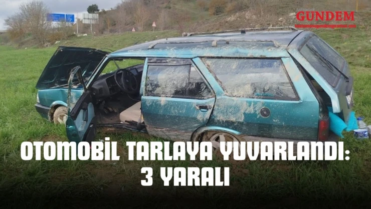 Otomobil Tarlaya Yuvarlandı: 3 Yaralı