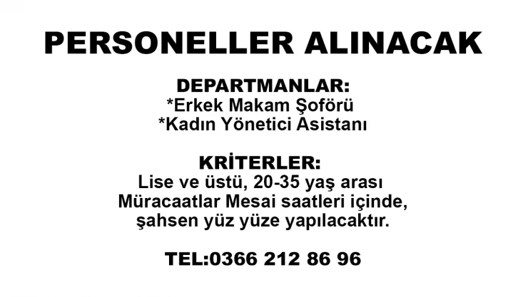 PERSONELLER ALINACAK