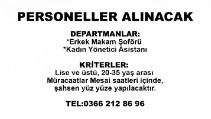 PERSONELLER ALINACAK
