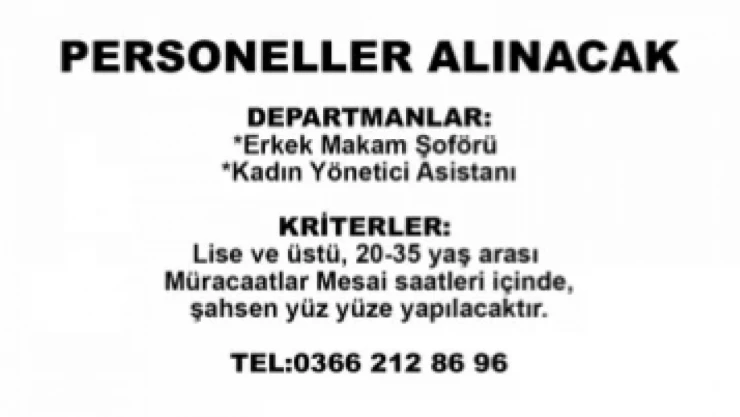 PERSONELLER ALINACAK
