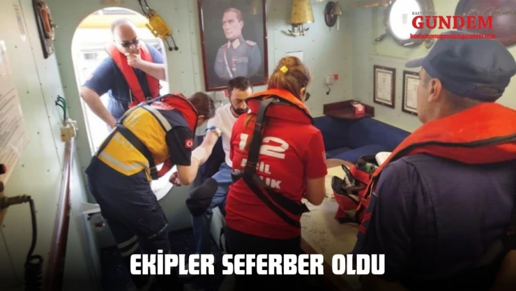 Rahatsızlanan Gemi Personeli İçin Ekipler Seferber Oldu