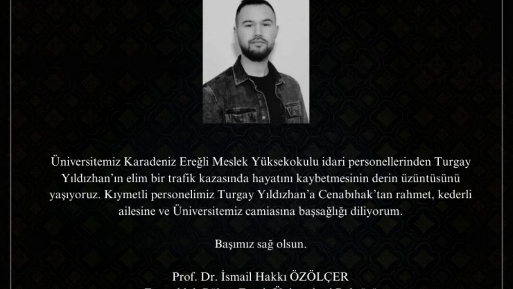 Rektör Özölçer'den Taziye Mesajı