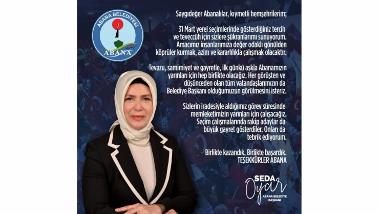 Seda Oyar: 'Amacımız Kararlılıkla Çalışmak Olacaktır'