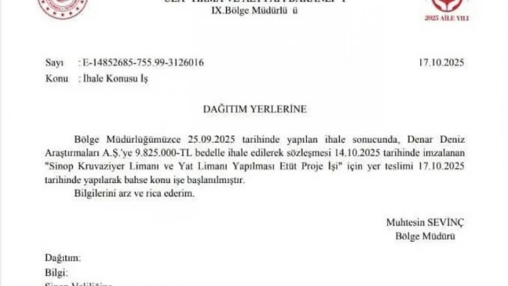 Sinop Kruvaziyer Ve Yat Limanı Projesi İhalesi Tamamlandı